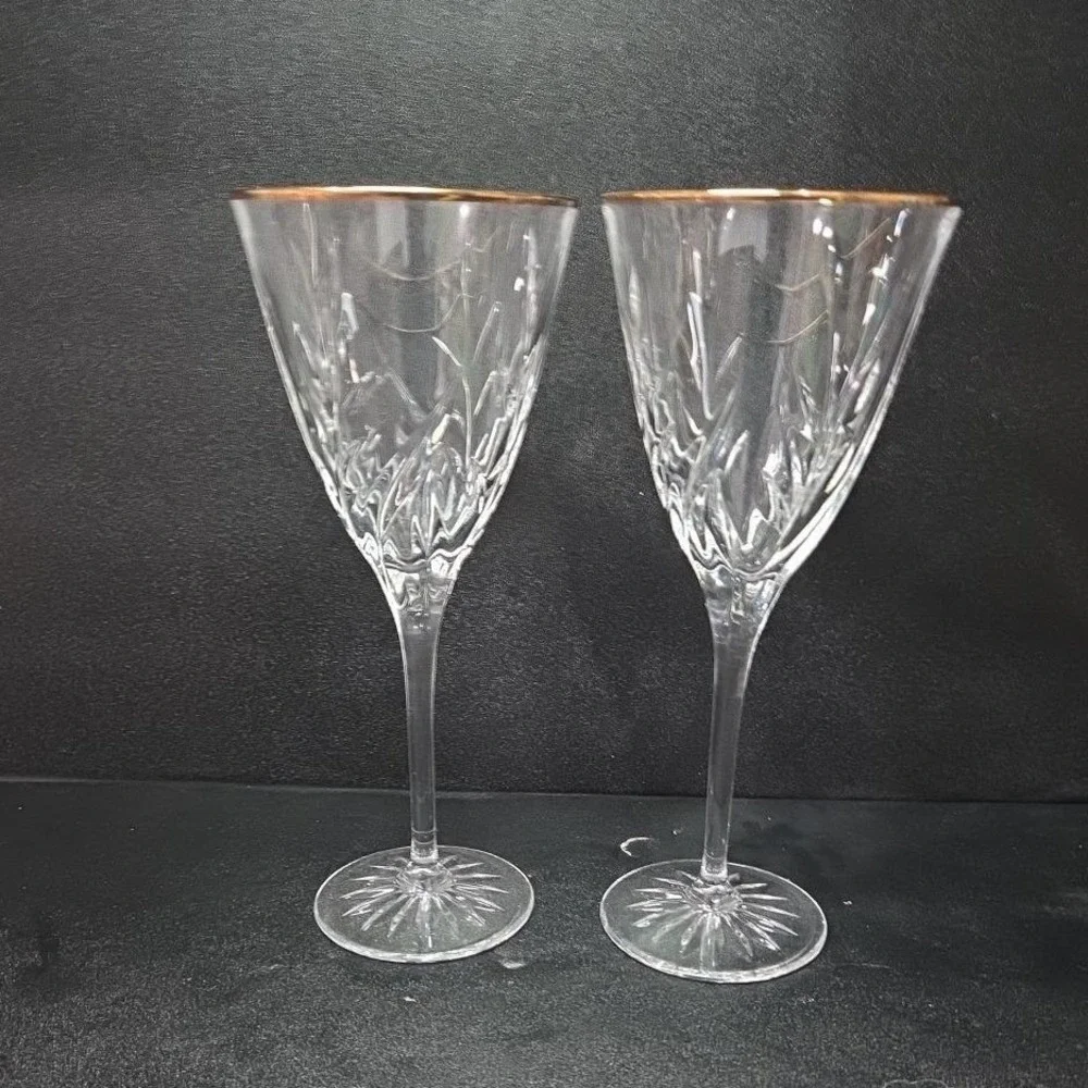 Cristal d'Arques Cassandra Wine Glasses, Set of‎ 2, Vintage Crystal Stemware